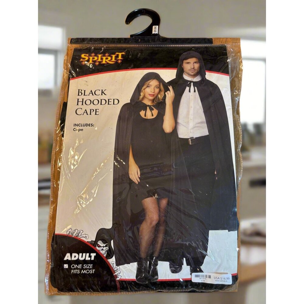 Spirit Black Hooded Cape